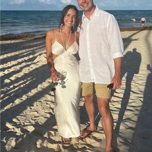 ‼️SOLD‼️ Tie Up Ivory Dress